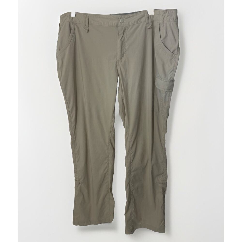 Duluth Trading Pants Women's Dry on the Fly Bootcut Beige Hiking Gorp Size 18x31